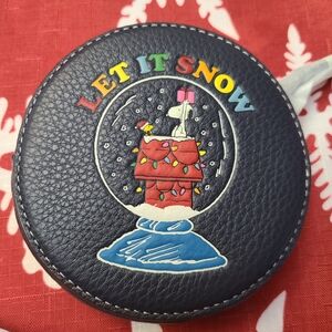 Blue Snoopy Snow Globe Coin Purse COACH